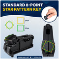Adjustable Universal Deck Plate and Deck Fill Key with Floating Green Keychain, Fits Standard 8-Point Winch Sockets & Dual-Hole Deck Fittings, Nylon - 5068-4495-G-KIT - Five Oceans