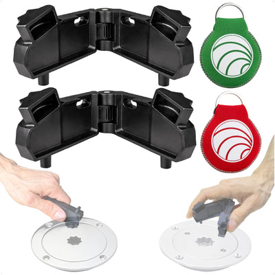Adjustable Universal Deck Plate and Deck Fill Key with Floating Green/Red Keychain, Fits Standard 8-Point Winch Sockets & Dual-Hole Deck Fittings, Nylon, 2-Pack - 5068-4495-R-G-KIT-M2 - Five Oceans