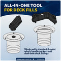 Adjustable Universal Deck Plate and Deck Fill Key with Floating Green/Red Keychain, Fits Standard 8-Point Winch Sockets & Dual-Hole Deck Fittings, Nylon, 2-Pack - 5068-4495-R-G-KIT-M2 - Five Oceans