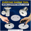 Adjustable Universal Deck Plate and Deck Fill Key with Floating Green/Red Keychain, Fits Standard 8-Point Winch Sockets & Dual-Hole Deck Fittings, Nylon, 2-Pack - 5068-4495-R-G-KIT-M2 - Five Oceans