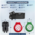 Adjustable Universal Deck Plate and Deck Fill Key with Floating Green/Red Keychain, Fits Standard 8-Point Winch Sockets & Dual-Hole Deck Fittings, Nylon, 2-Pack - 5068-4495-R-G-KIT-M2 - Five Oceans