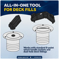 Adjustable Universal Deck Plate and Deck Fill Key with Floating Red Keychain, Fits Standard 8-Point Winch Sockets & Dual-Hole Deck Fittings, Nylon - 5068-4495-R-KIT - Five Oceans