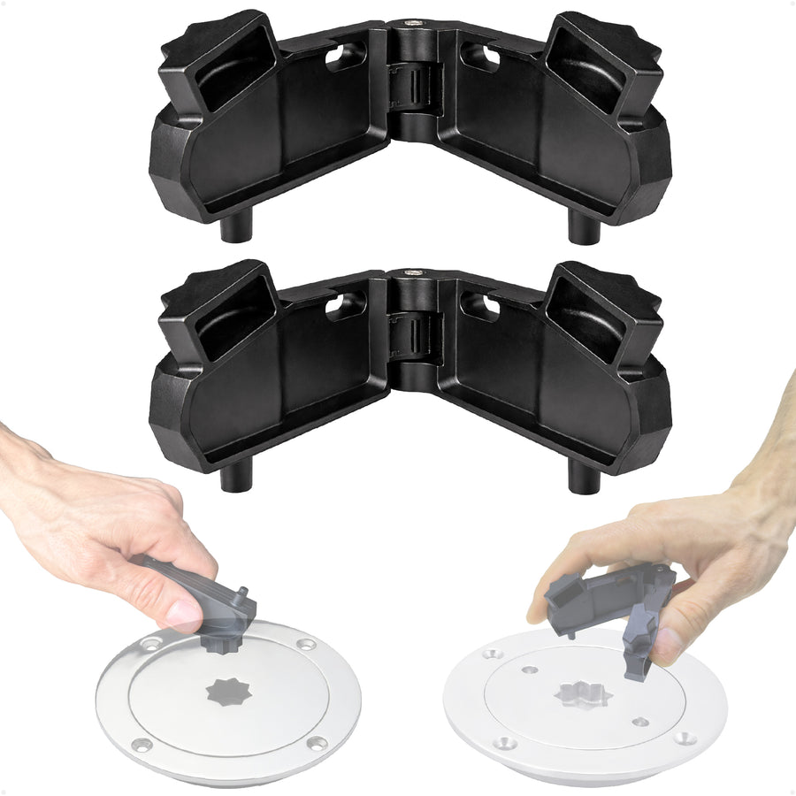 Adjustable Universal Deck Plate and Deck Fill Key, Fits Standard 8-Point Winch Sockets & Dual-Hole Deck Fittings, Nylon, 2-Pack - FO5068-M2 - Five Oceans