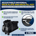 Adjustable Universal Deck Plate and Deck Fill Key, Fits Standard 8-Point Winch Sockets & Dual-Hole Deck Fittings, Nylon, 2-Pack - FO5068-M2 - Five Oceans
