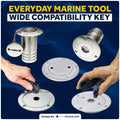 Adjustable Universal Deck Plate and Deck Fill Key, Fits Standard 8-Point Winch Sockets & Dual-Hole Deck Fittings, Nylon, 2-Pack - FO5068-M2 - Five Oceans