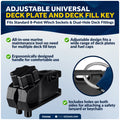 Adjustable Universal Deck Plate and Deck Fill Key, Fits Standard 8-Point Winch Sockets & Dual-Hole Deck Fittings, Nylon - FO5068 - Five Oceans