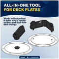 Adjustable Universal Deck Plate and Deck Fill Key, Fits Standard 8-Point Winch Sockets & Dual-Hole Deck Fittings, Nylon - FO5068 - Five Oceans