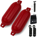 Inflatable Boat Fender, Marine Vinyl - Red, 2-Pack - Classic Fender Series