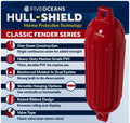 Inflatable Boat Fender, Marine Vinyl - Red, 2-Pack - Classic Fender Series