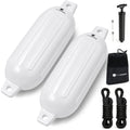 Inflatable Boat Fender, Marine Vinyl - White, 2-Pack - Classic Fender Series