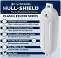 Inflatable Boat Fender, Marine Vinyl - White, 2-Pack - Classic Fender Series