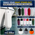 Inflatable Boat Fender, Marine Vinyl - White, 2-Pack - Classic Fender Series