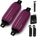 Inflatable Boat Fender, Marine Vinyl - Cranberry/Black, 2-Pack - Pro Fender Series