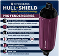Inflatable Boat Fender, Marine Vinyl - Cranberry/Black, 2-Pack - Pro Fender Series