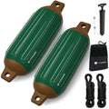 Inflatable Boat Fender, Marine Vinyl - Green/Brown, 2-Pack - Pro Fender Series