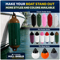 Inflatable Boat Fender, Marine Vinyl - Green/Brown, 2-Pack - Pro Fender Series