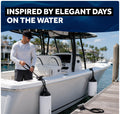 Inflatable Boat Fender, Marine Vinyl - White/Black, 2-Pack - Pro Fender Series