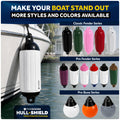 Inflatable Boat Fender, Marine Vinyl - White/Black, 2-Pack - Pro Fender Series