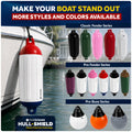 5.5" x 20" Inflatable Boat Fender, Marine-Grade PVC - White/Red/Blue, 2-Pack