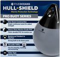 Inflatable Boat Buoy, Marine Vinyl – Gray/Black, 2-Pack - Pro Buoy Series
