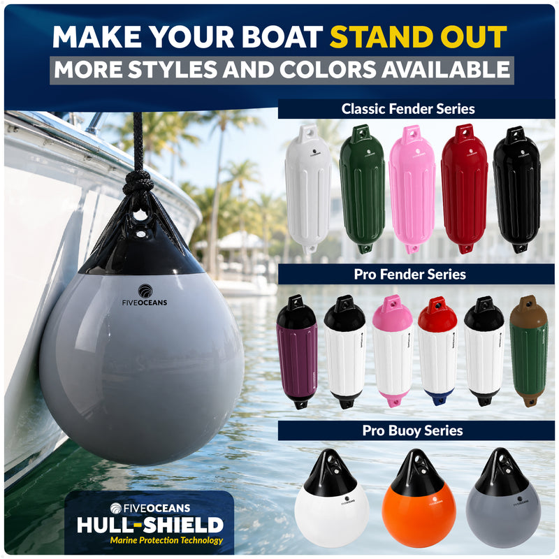 Inflatable Boat Buoy, Marine Vinyl – Gray/Black, 2-Pack - Pro Buoy Series
