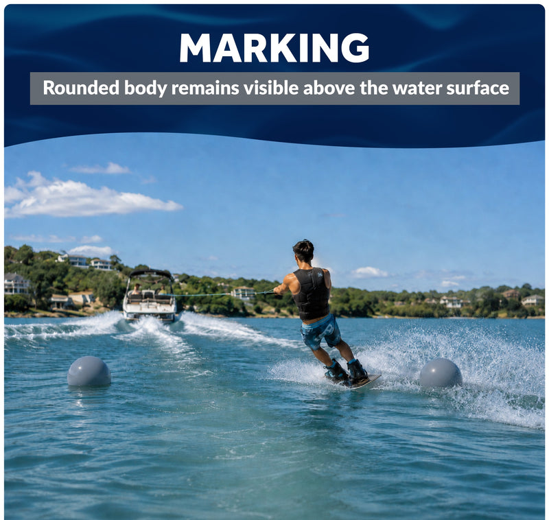 Inflatable Boat Buoy, Marine Vinyl – Gray/Black, 2-Pack - Pro Buoy Series
