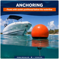 9" x 11" Inflatable Boat Buoy, Marine-Grade PVC - Orange/Black, 2-Pack