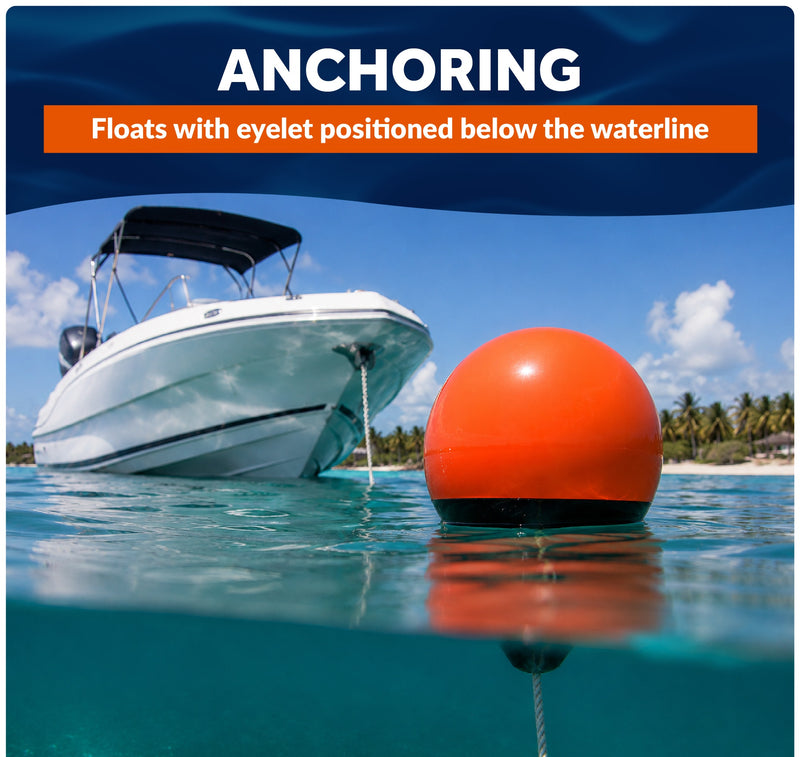 Inflatable Boat Buoy, Marine Vinyl – Orange/Black, 2-Pack - Pro Buoy Series