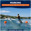 9" x 11" Inflatable Boat Buoy, Marine-Grade PVC - Orange/Black, 2-Pack