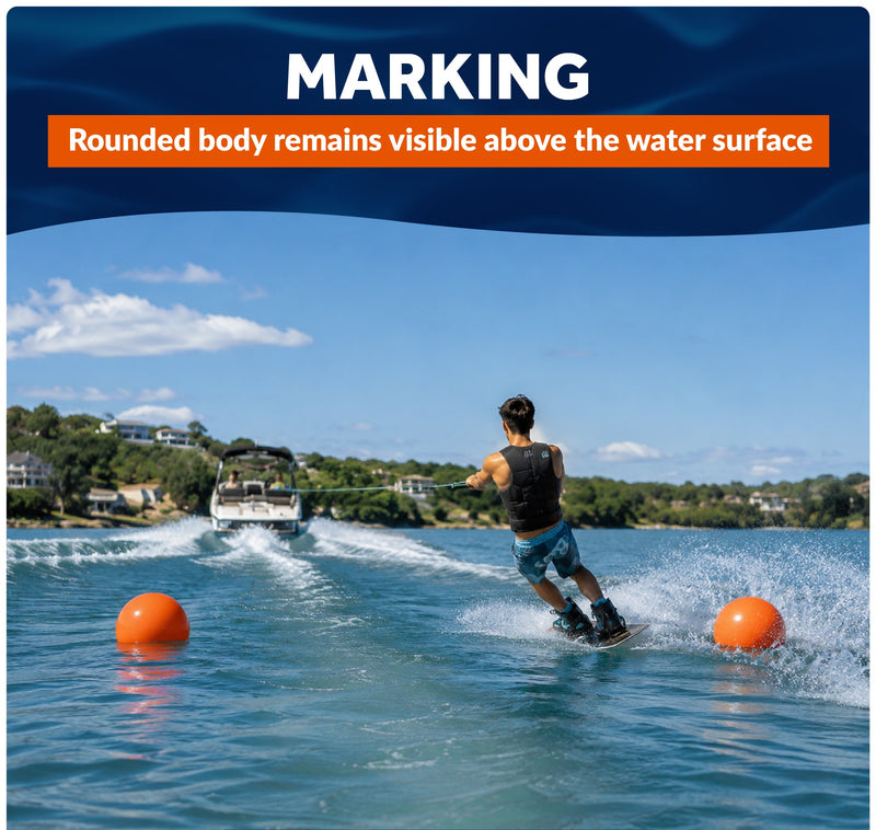 Inflatable Boat Buoy, Marine Vinyl – Orange/Black, 2-Pack - Pro Buoy Series