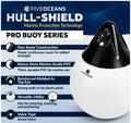 Inflatable Boat Buoy, Marine Vinyl – White/Black, 2-Pack - Pro Buoy Series