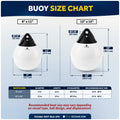 Inflatable Boat Buoy, Marine Vinyl – White/Black, 2-Pack - Pro Buoy Series