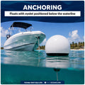 Inflatable Boat Buoy, Marine Vinyl – White/Black, 2-Pack - Pro Buoy Series