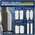 48" Piling Post Dock Bumpers, Marine-Grade PVC - White, 2-Pack