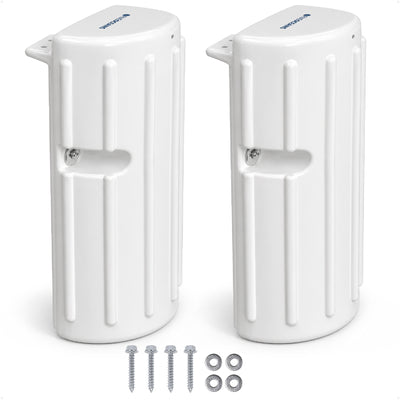15.2" x 6" x 5.2" Inflatable Side Dock Bumpers, Marine-Grade PVC - White, 2-Pack