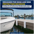 15.2" x 6" x 5.2" Inflatable Side Dock Bumpers, Marine-Grade PVC - White, 2-Pack