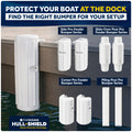 15.2" x 6" x 5.2" Inflatable Side Dock Bumpers, Marine-Grade PVC - White, 2-Pack