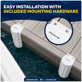 15.2" x 6" x 5.2" Inflatable Side Dock Bumpers, Marine-Grade PVC - White, 2-Pack