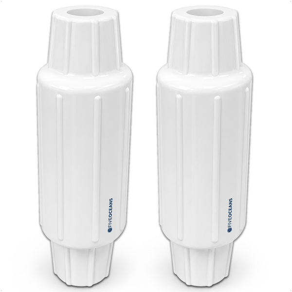 5.7" X 18" Inflatable Dock Post Bumpers, Fist 2" O.D. Pipes, Marine-Grade PVC - White, 2-Pack