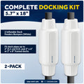 5.7" x 18" Inflatable Dock Post Bumpers, Fits 2" O.D. Pipes, Marine-Grade PVC - White, 2-Pack