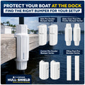5.7" x 18" Inflatable Dock Post Bumpers, Fits 2" O.D. Pipes, Marine-Grade PVC - White, 2-Pack