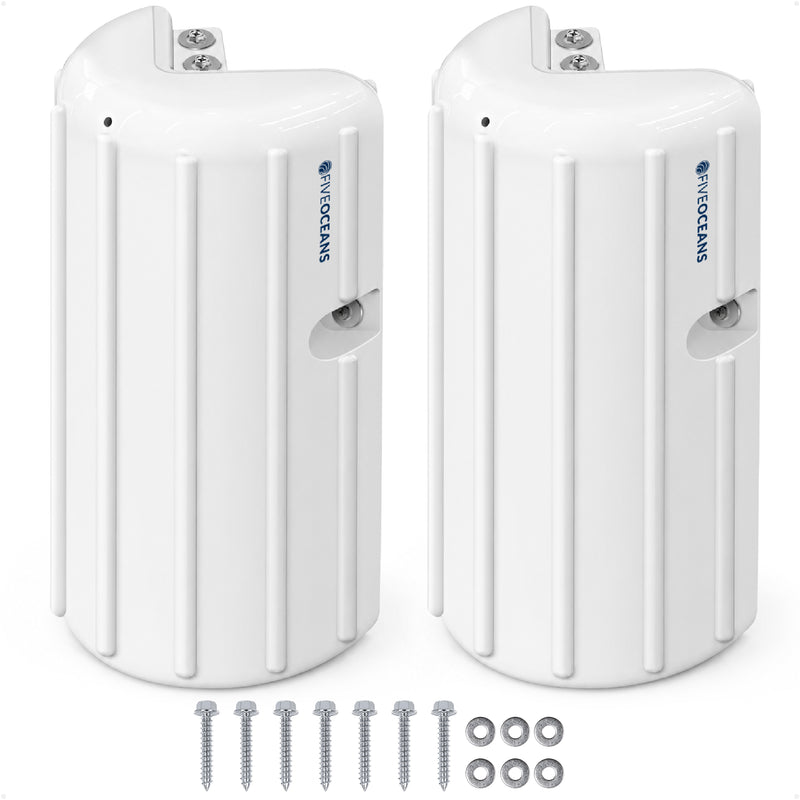 8" X 15.2" Inflatable Corner Dock Bumpers, Marine-Grade PVC White, 2-Pack