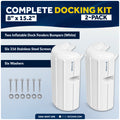 8" X 15.2" Inflatable Corner Dock Bumpers, Marine-Grade PVC White, 2-Pack