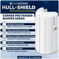 8" X 15.2" Inflatable Corner Dock Bumpers, Marine-Grade PVC White, 2-Pack