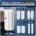 8" X 15.2" Inflatable Corner Dock Bumpers, Marine-Grade PVC White, 2-Pack