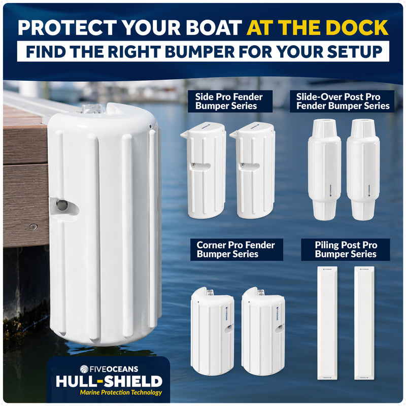 8" X 15.2" Inflatable Corner Dock Bumpers, Marine-Grade PVC White, 2-Pack