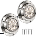 3-5/8" LED Underwater Light, Cool White, AISI316 Stainless Steel Bezel - 2800LM, 12-30V