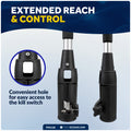 Heavy Duty Telescopic Tiller Extension Handle, Extend from 25.5" – 40"