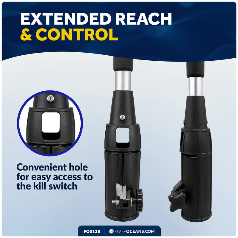 Heavy Duty Telescopic Tiller Extension Handle, Extend from 25.5" – 40"