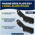 Marine Deck Plate Key, 2 Sizes, Black Nylon, 2-Pack